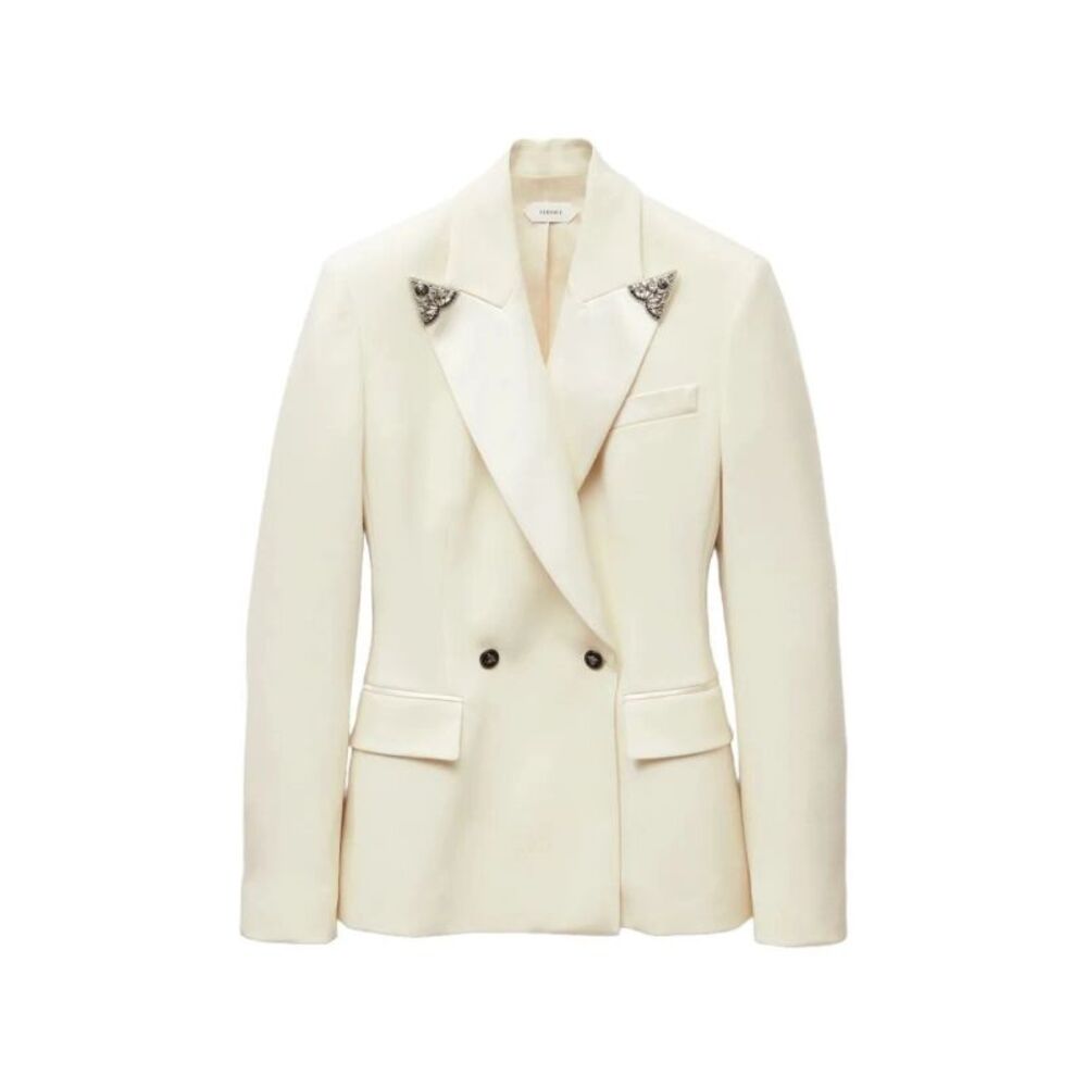 Versace Women Embroidered Stretch Wool Blazer
